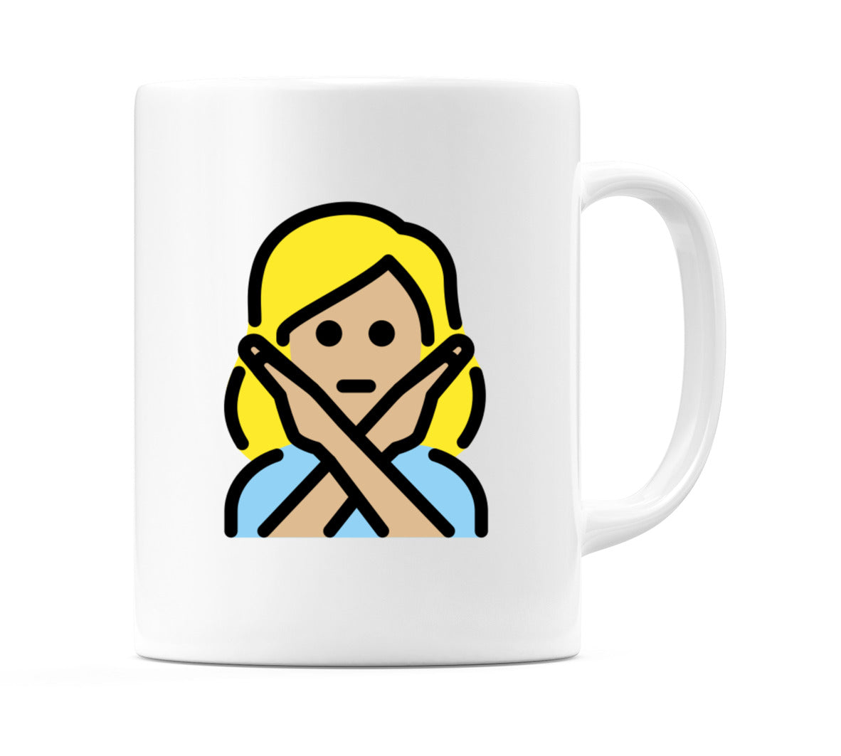 Female Gesturing No: Medium-Light Skin Tone Emoji Mug