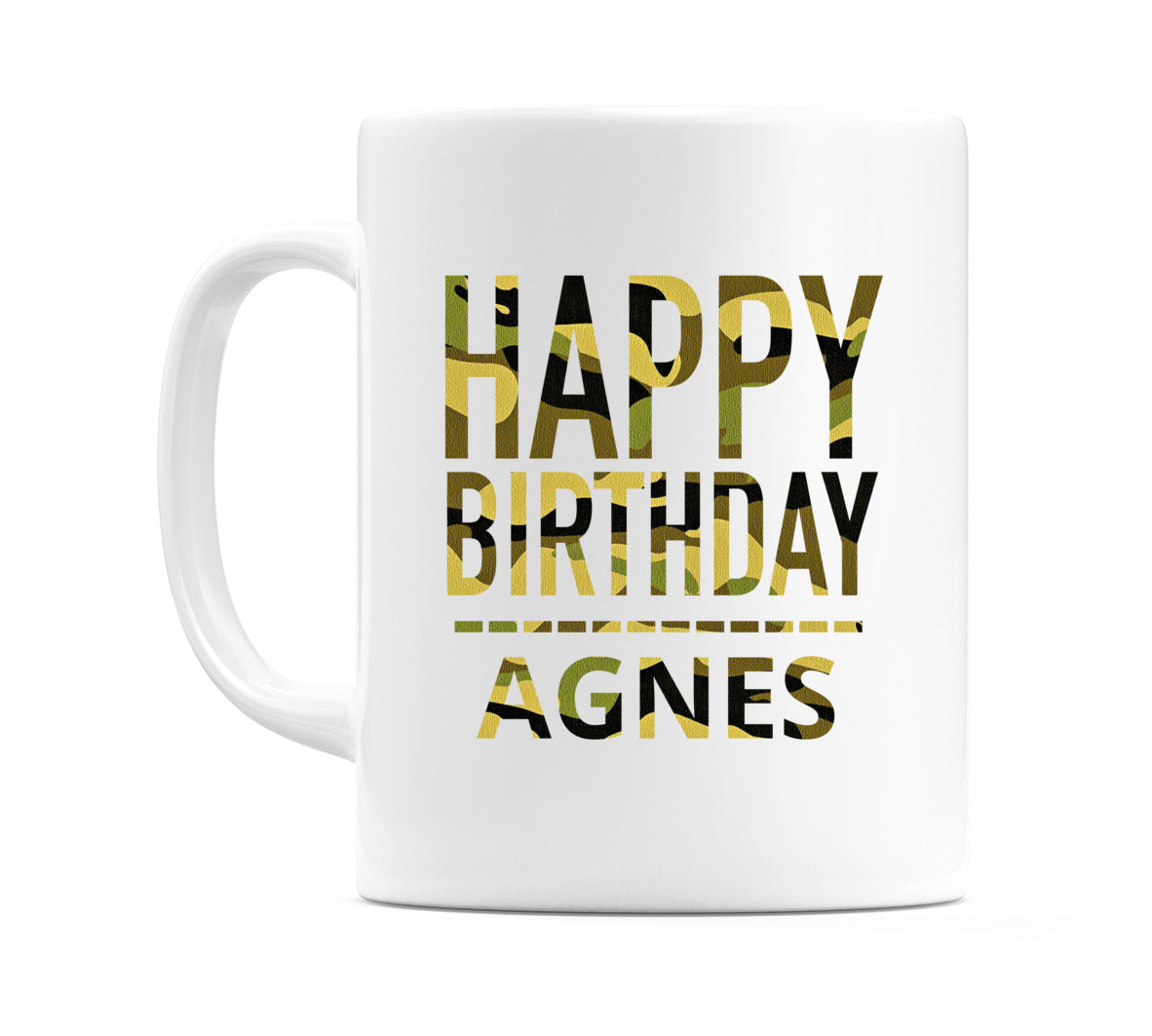 Happy Birthday Agnes (Camo) Mug Cup by WeDoMugs