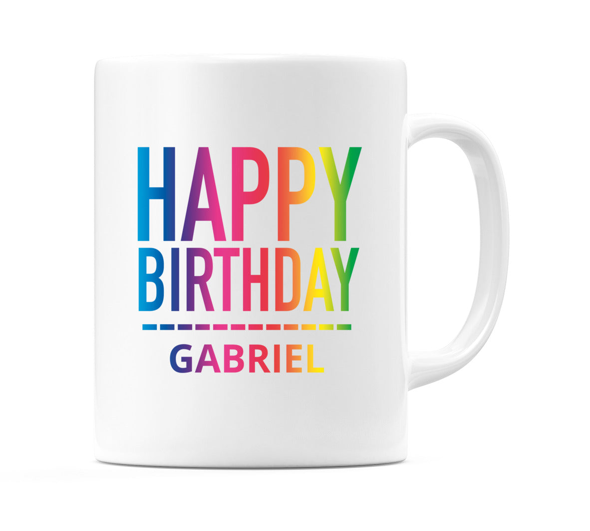Happy Birthday Gabriel (Rainbow) Mug Cup by WeDoMugs