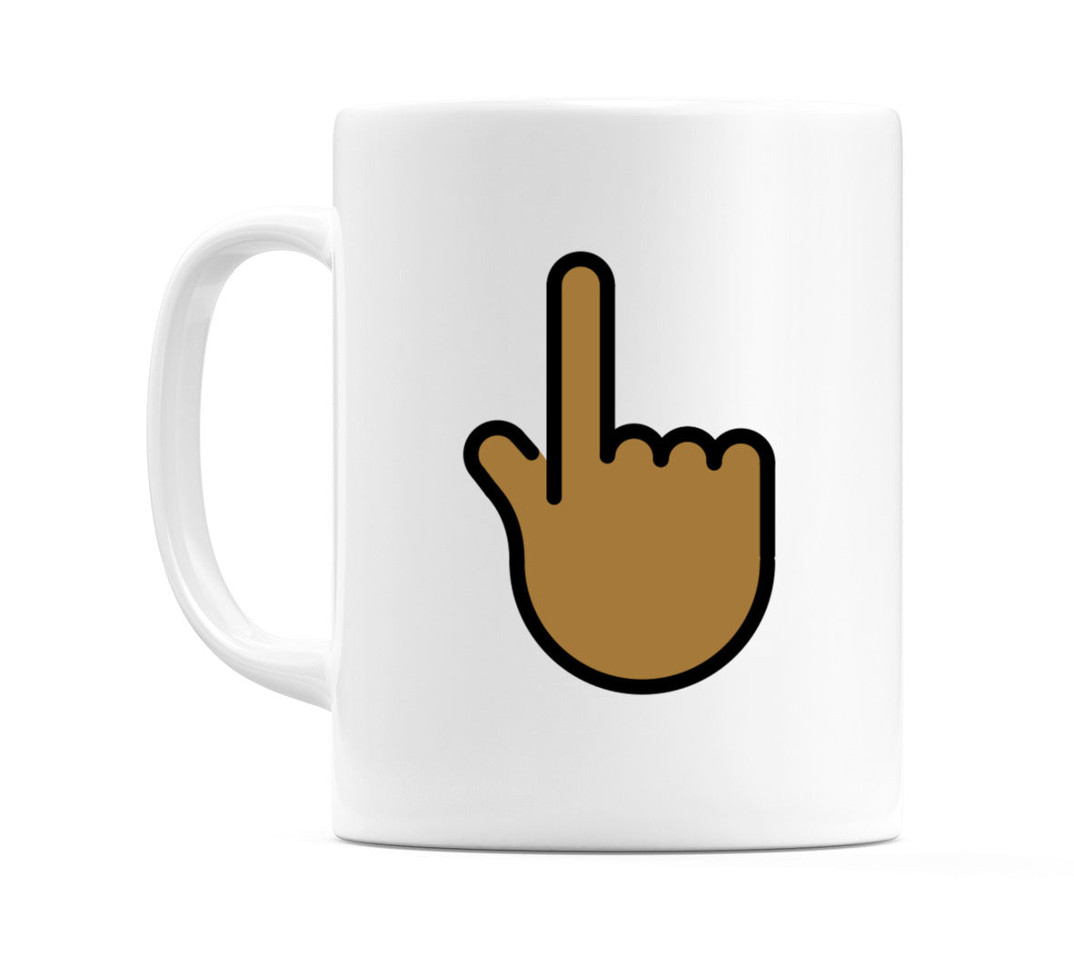 Backhand Index Pointing Up: Medium-Dark Skin Tone Emoji Mug