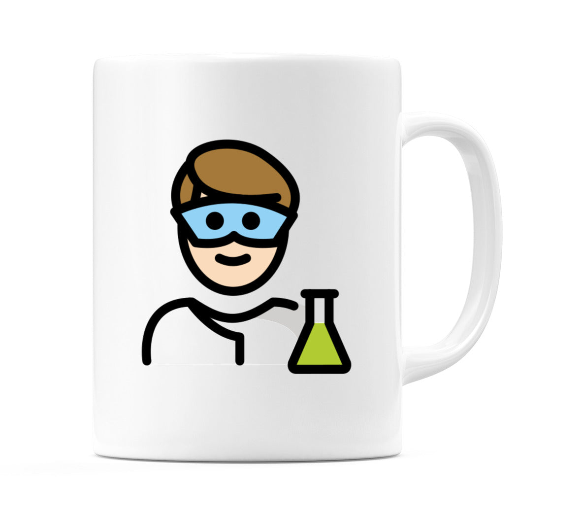 Male Scientist: Light Skin Tone Emoji Mug