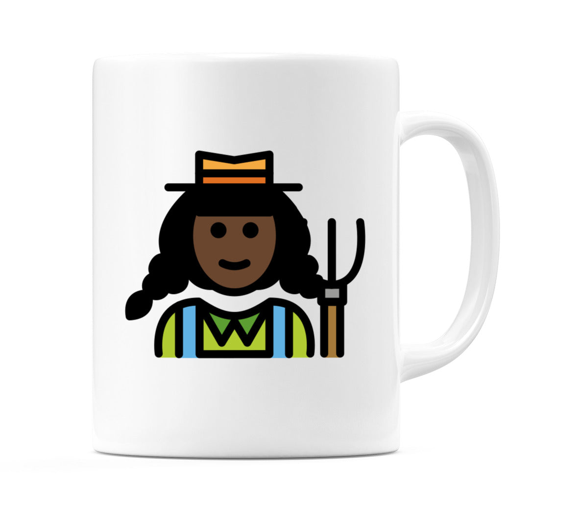 Female Farmer: Dark Skin Tone Emoji Mug