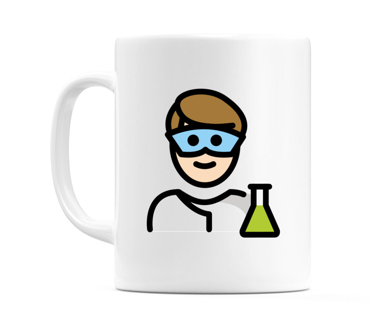 Male Scientist: Light Skin Tone Emoji Mug