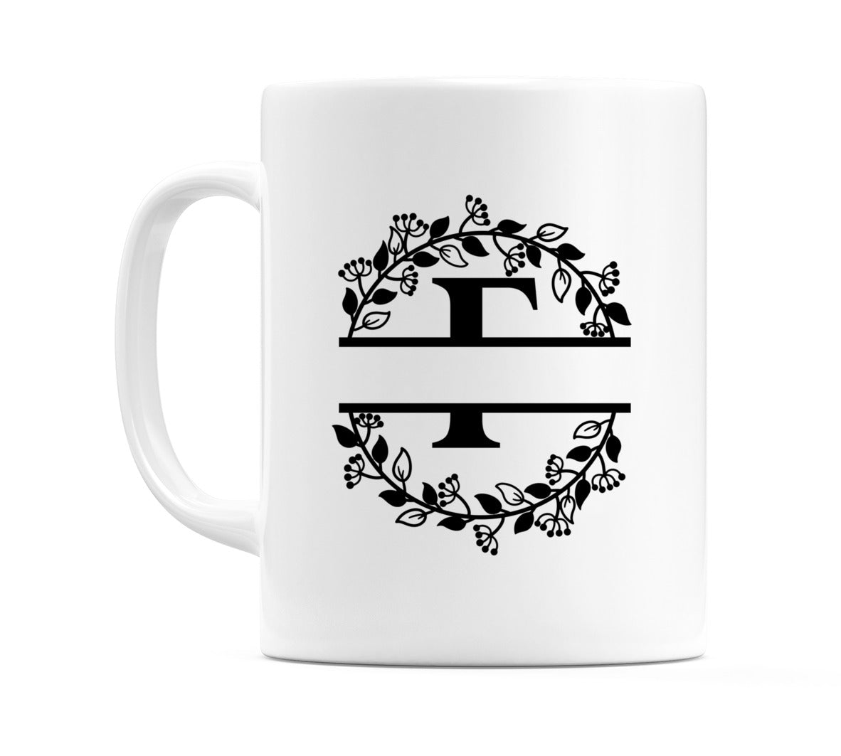 Letter F Split Monogram Mug