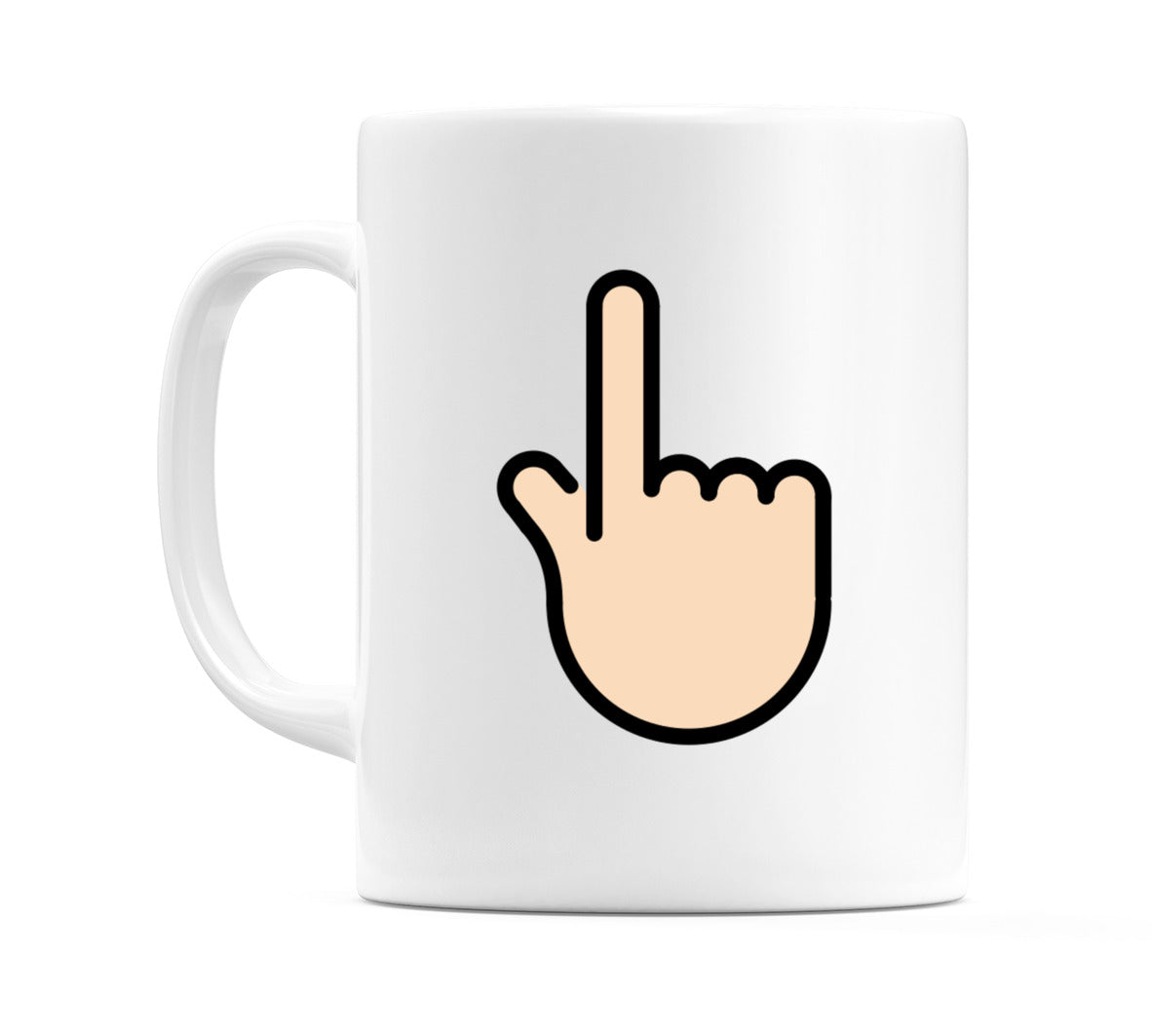 Backhand Index Pointing Up: Light Skin Tone Emoji Mug