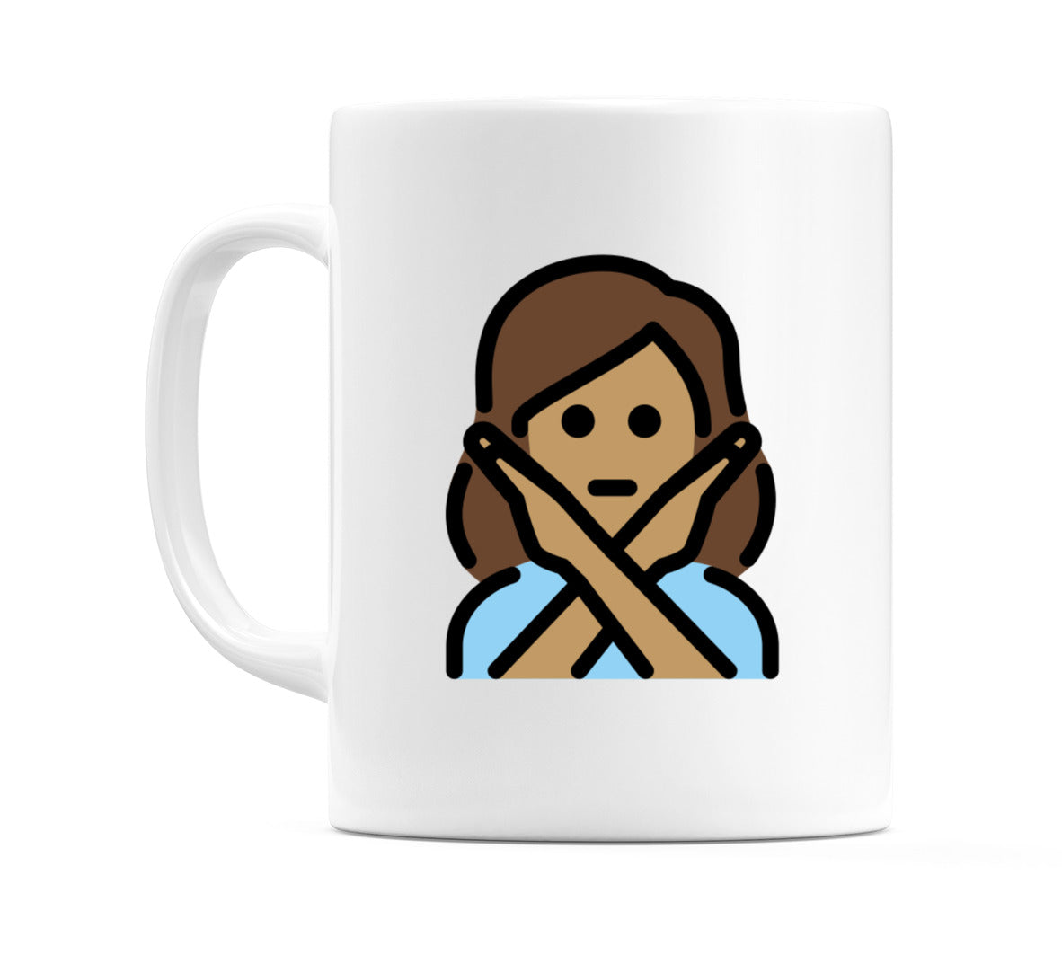 Female Gesturing No: Medium Skin Tone Emoji Mug