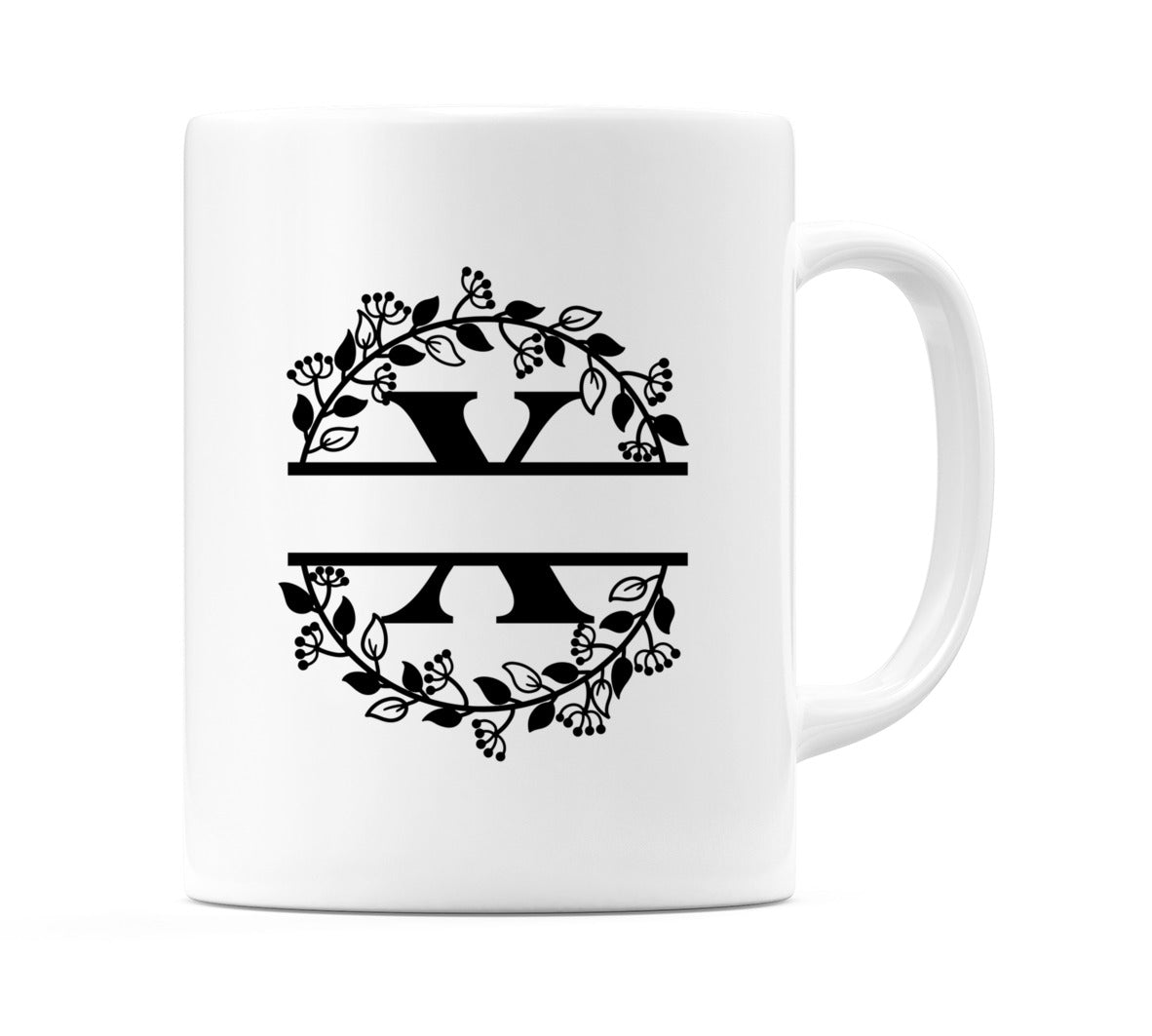 Letter X Split Monogram Mug