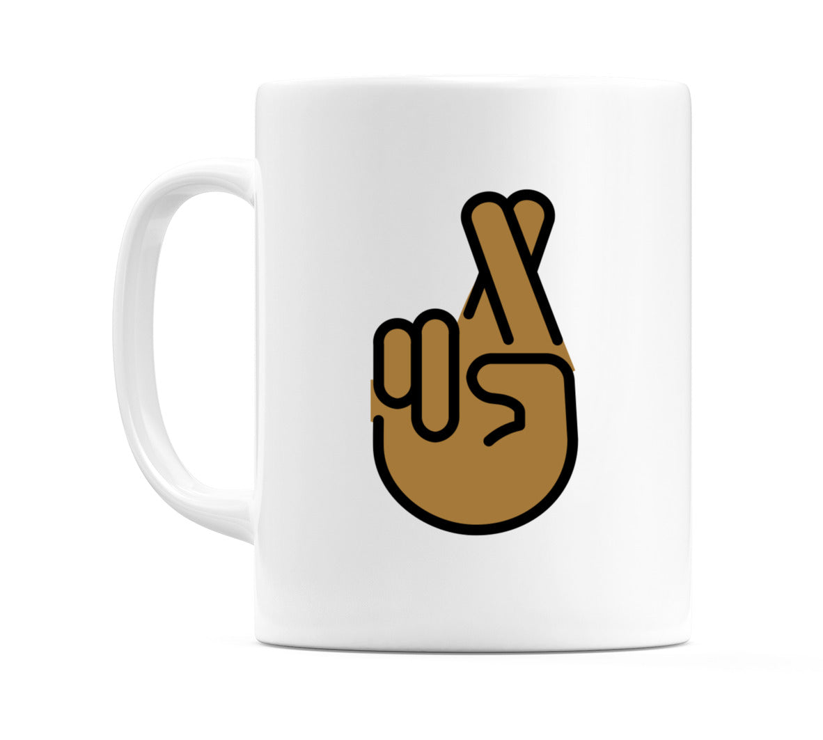 Crossed Fingers: Medium-Dark Skin Tone Emoji Mug