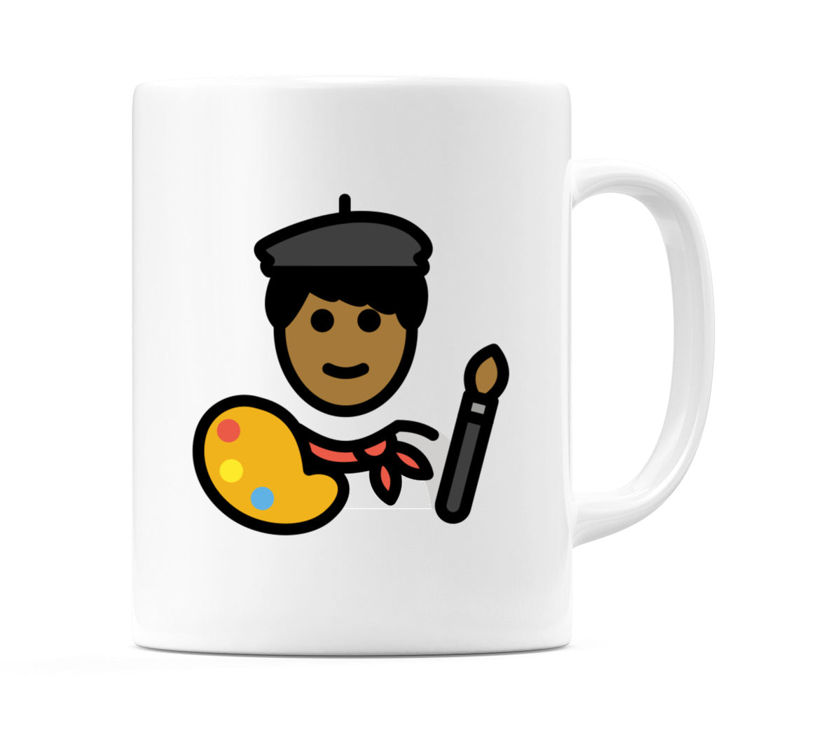 Male Artist: Medium-Dark Skin Tone Emoji Mug
