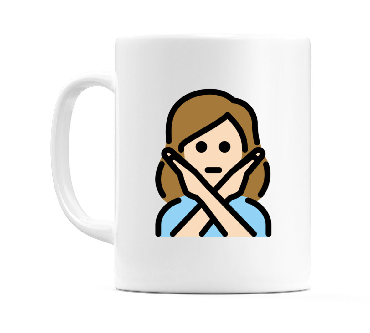 Female Gesturing No: Light Skin Tone Emoji Mug