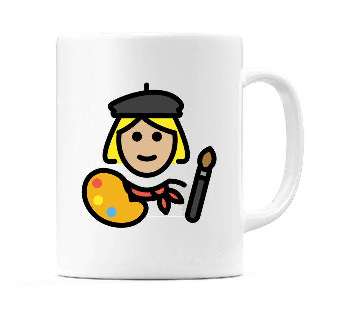 Female Artist: Medium-Light Skin Tone Emoji Mug