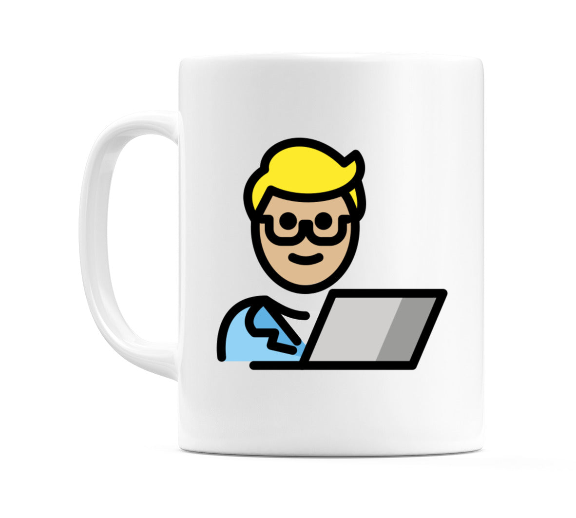 Male Technologist: Medium-Light Skin Tone Emoji Mug