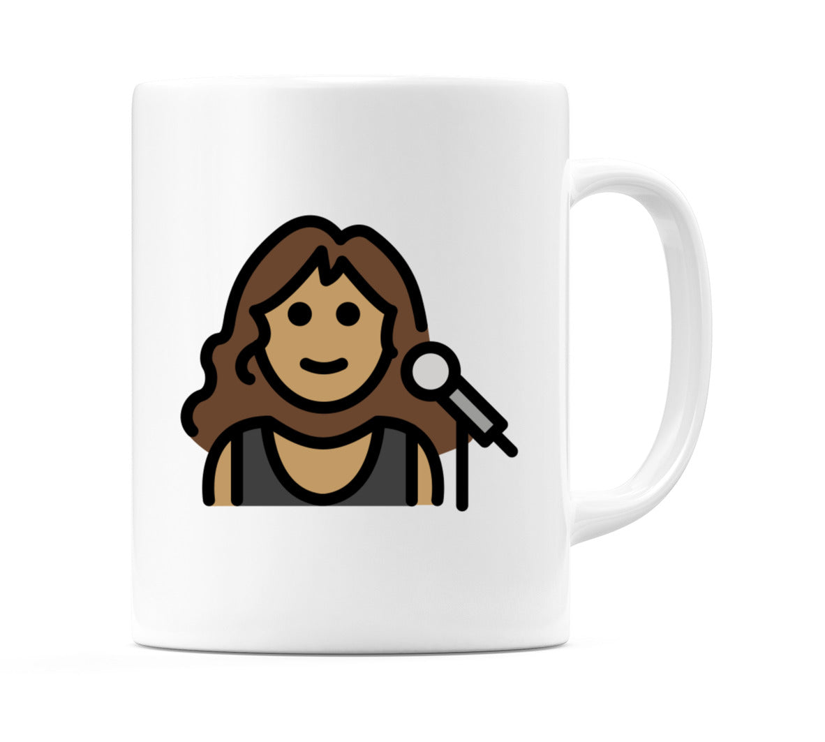 Female Singer: Medium Skin Tone Emoji Mug