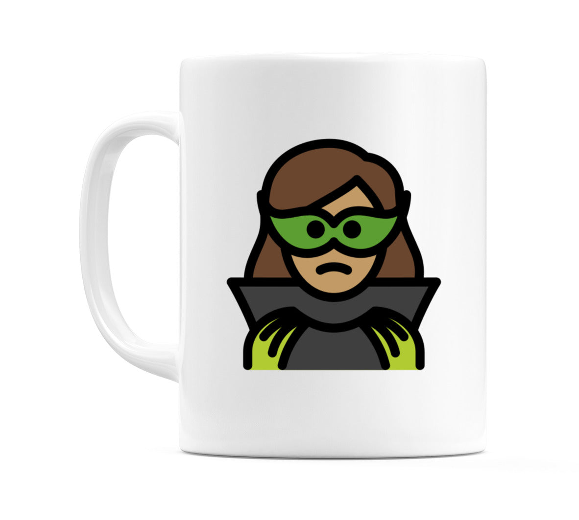 Female Supervillain: Medium Skin Tone Emoji Mug