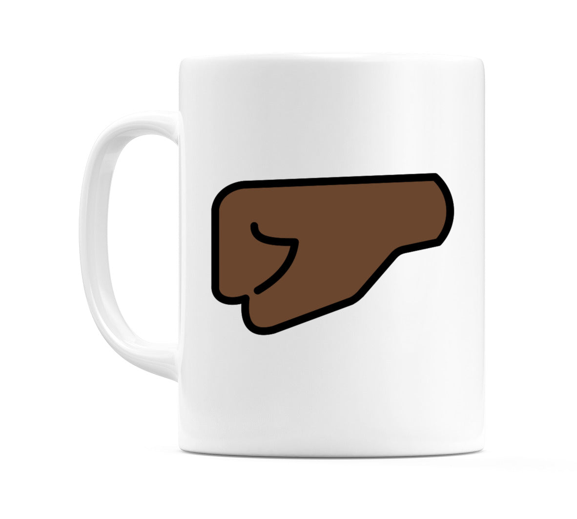 Left-Facing Fist: Dark Skin Tone Emoji Mug