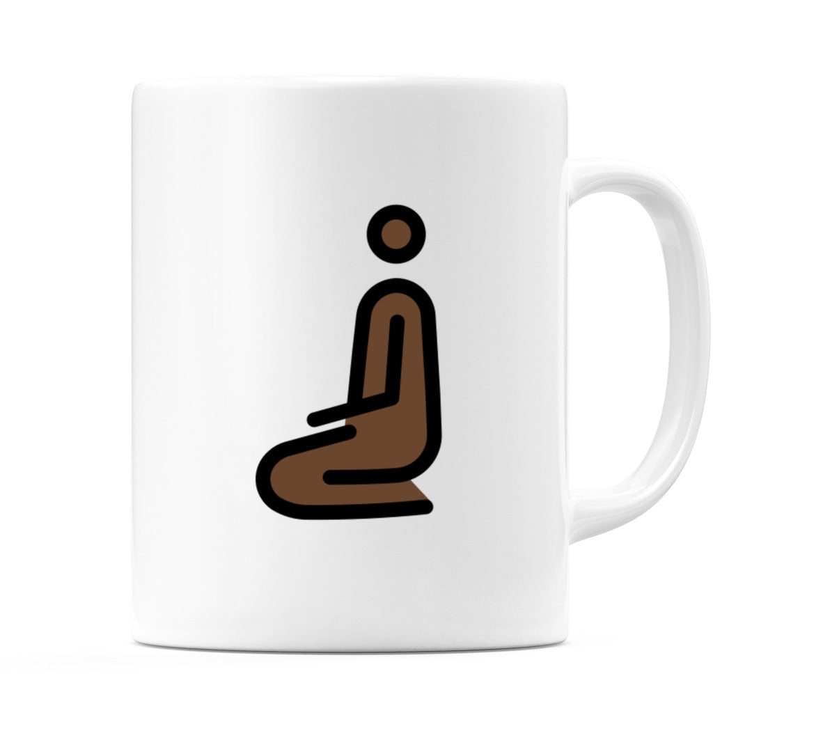 Person Kneeling: Dark Skin Tone Emoji Mug