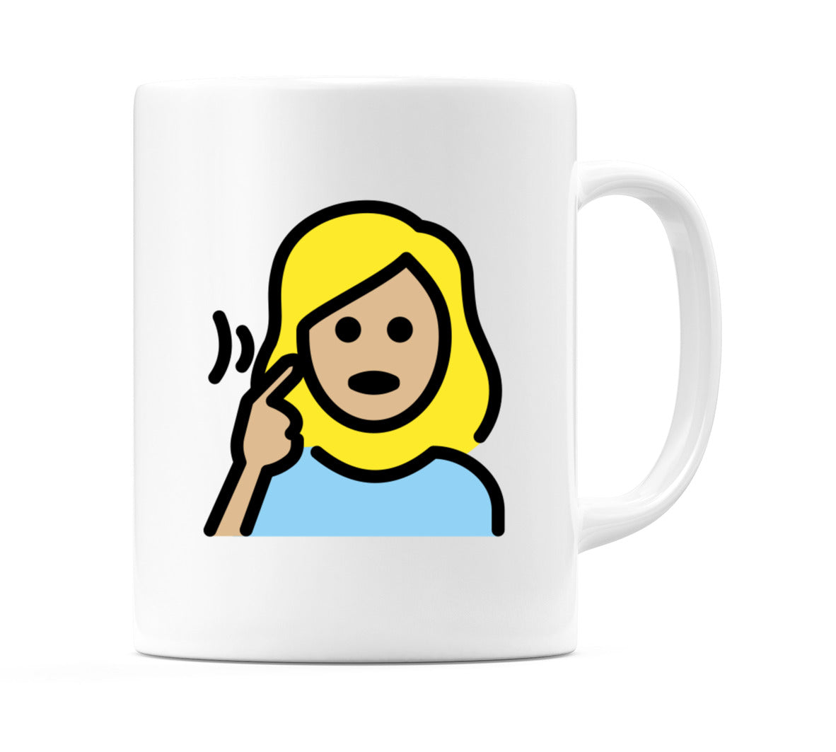 Deaf Female: Medium-Light Skin Tone Emoji Mug