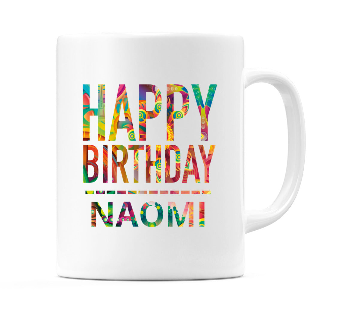 Happy Birthday Naomi (Tie Dye Effect) Mug Cup by WeDoMugs