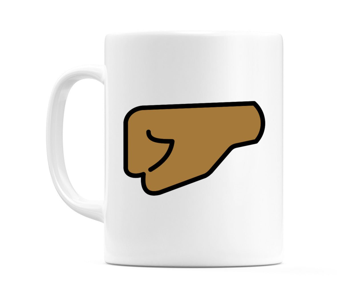 Left-Facing Fist: Medium-Dark Skin Tone Emoji Mug