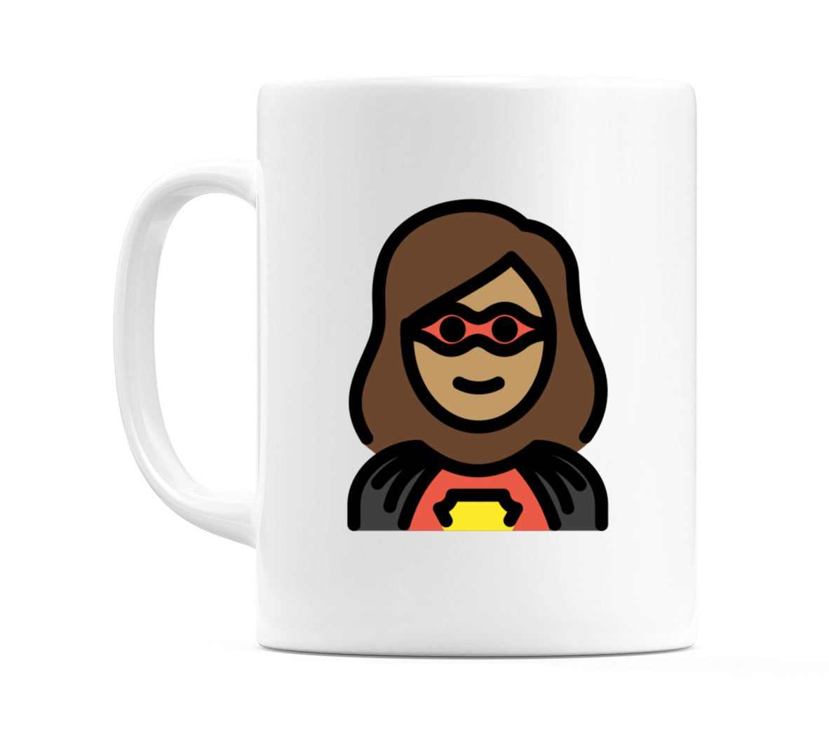 Female Superhero: Medium Skin Tone Emoji Mug