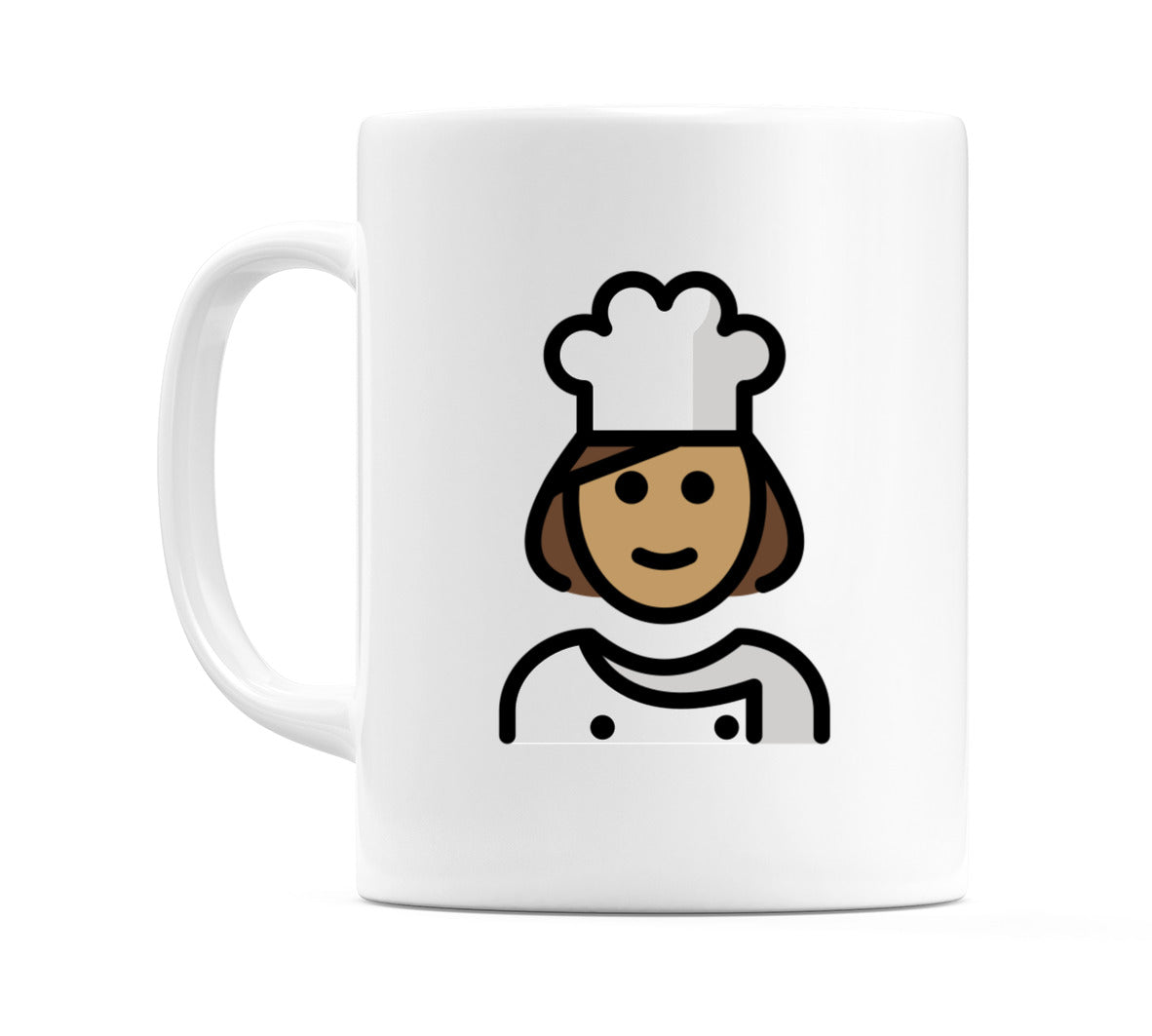 Female Cook: Medium Skin Tone Emoji Mug