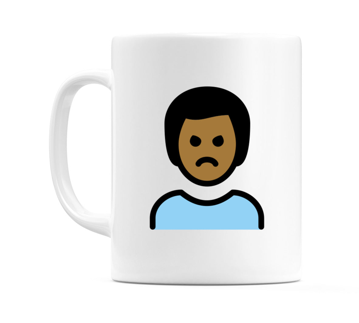 Male Pouting: Medium-Dark Skin Tone Emoji Mug