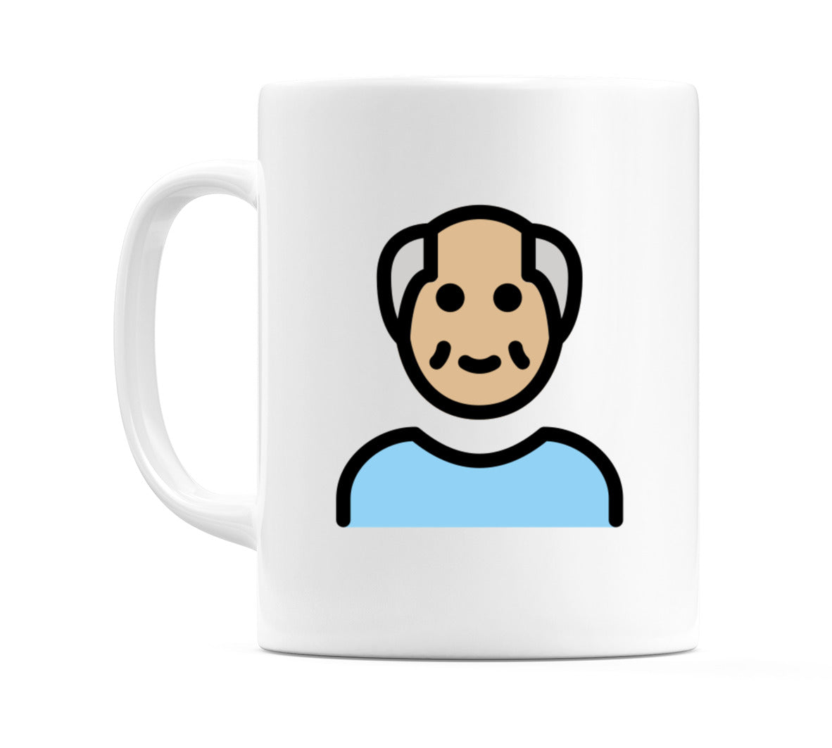 Old Male: Medium-Light Skin Tone Emoji Mug