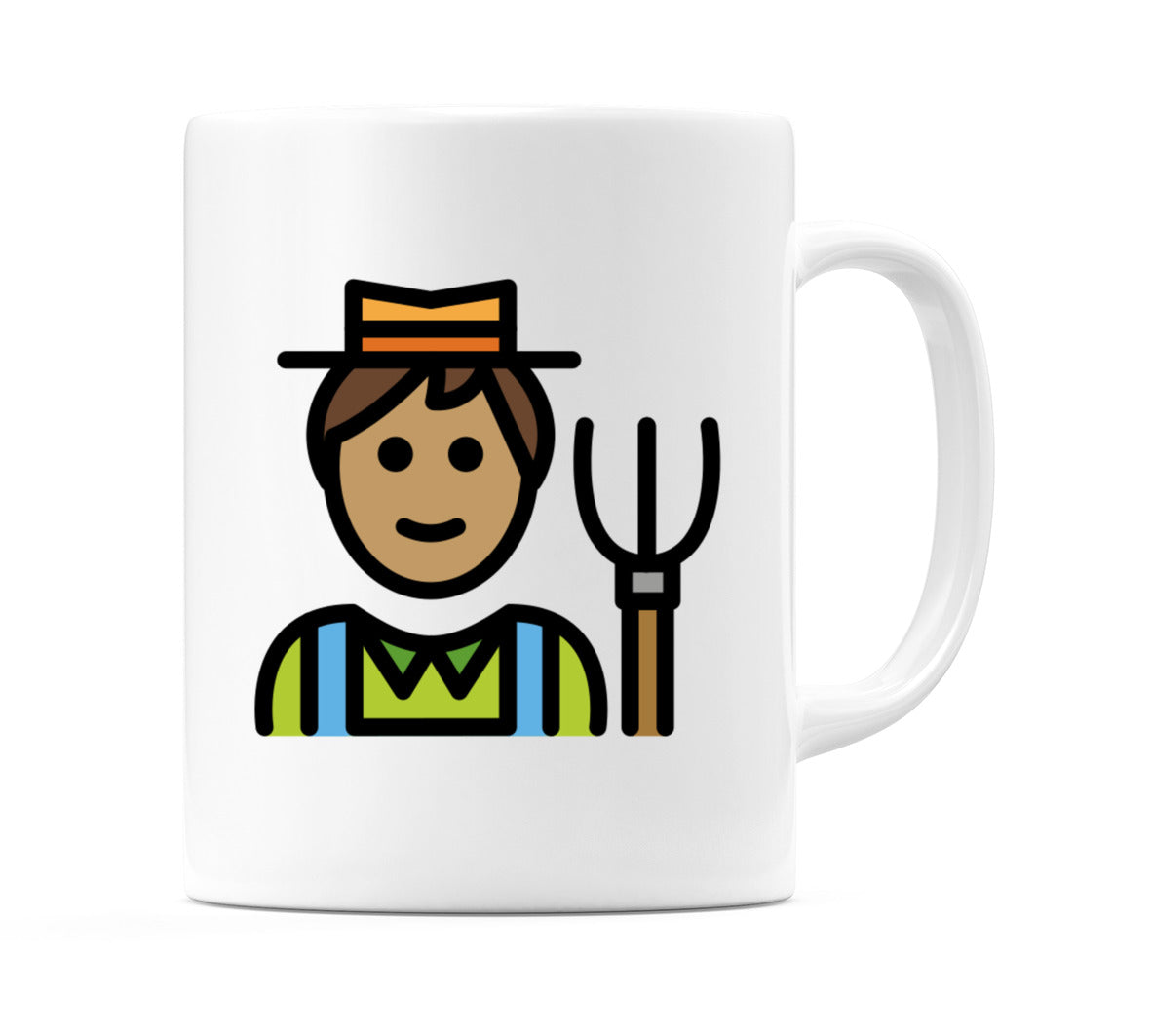 Male Farmer: Medium Skin Tone Emoji Mug