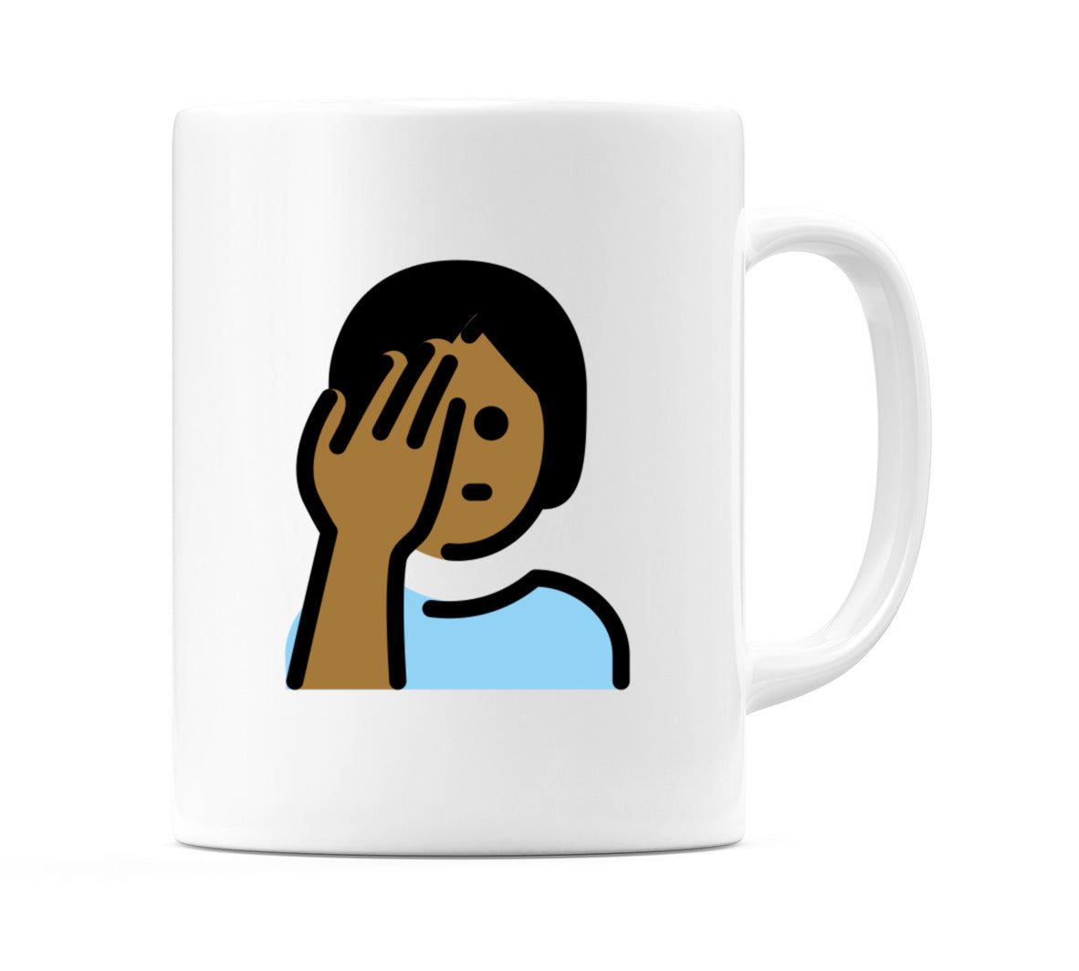Person Facepalming: Medium-Dark Skin Tone Emoji Mug