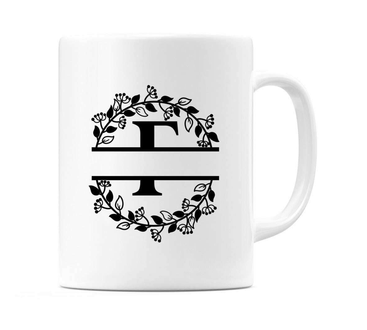 Letter F Split Monogram Mug