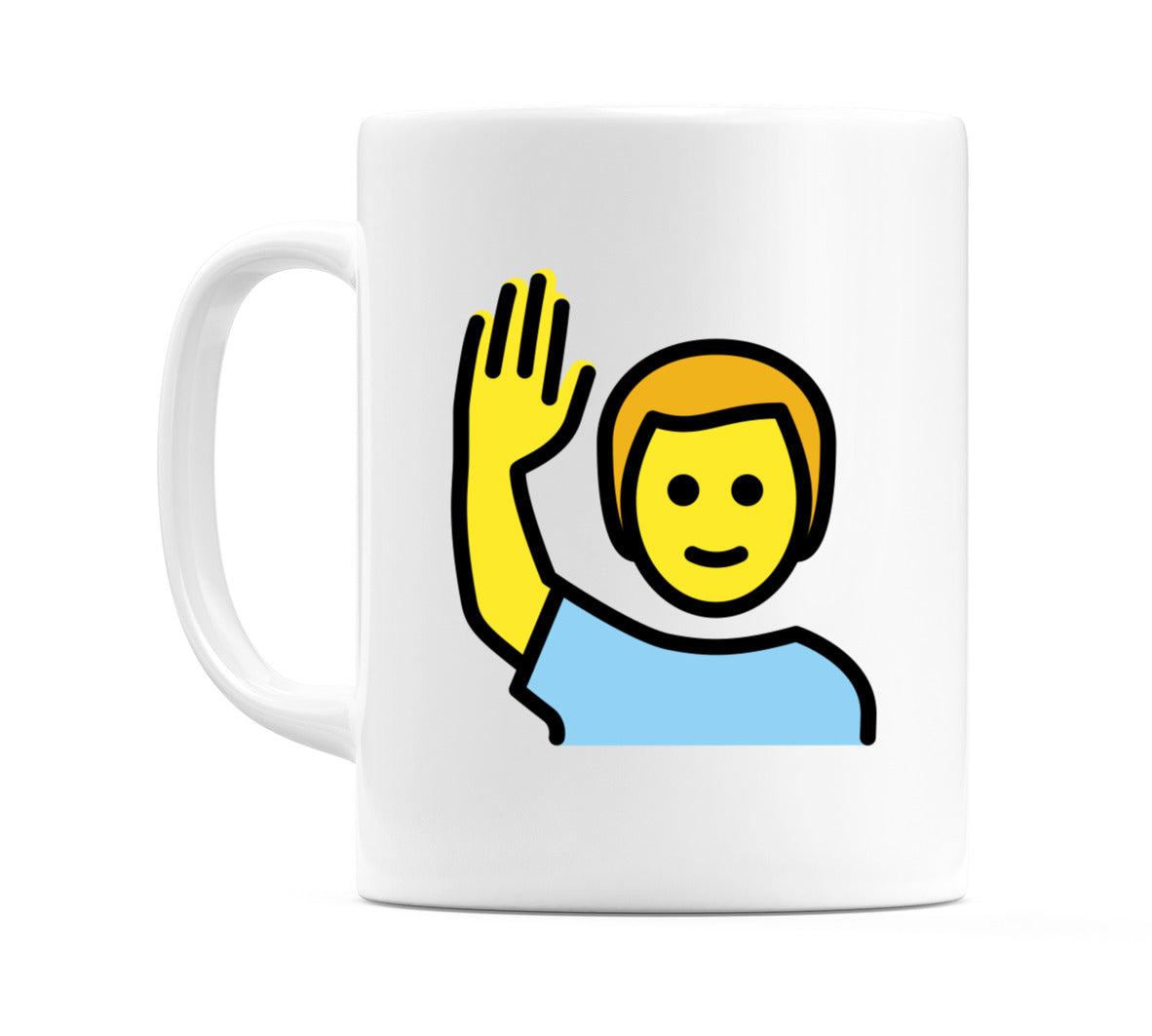 Male Raising Hand Emoji Mug