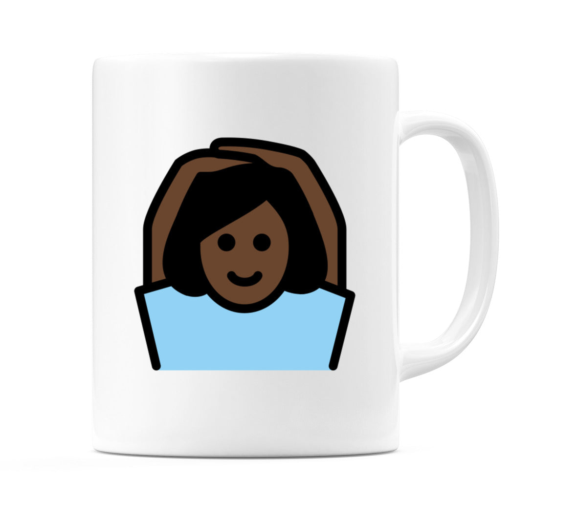 Female Gesturing Ok: Dark Skin Tone Emoji Mug