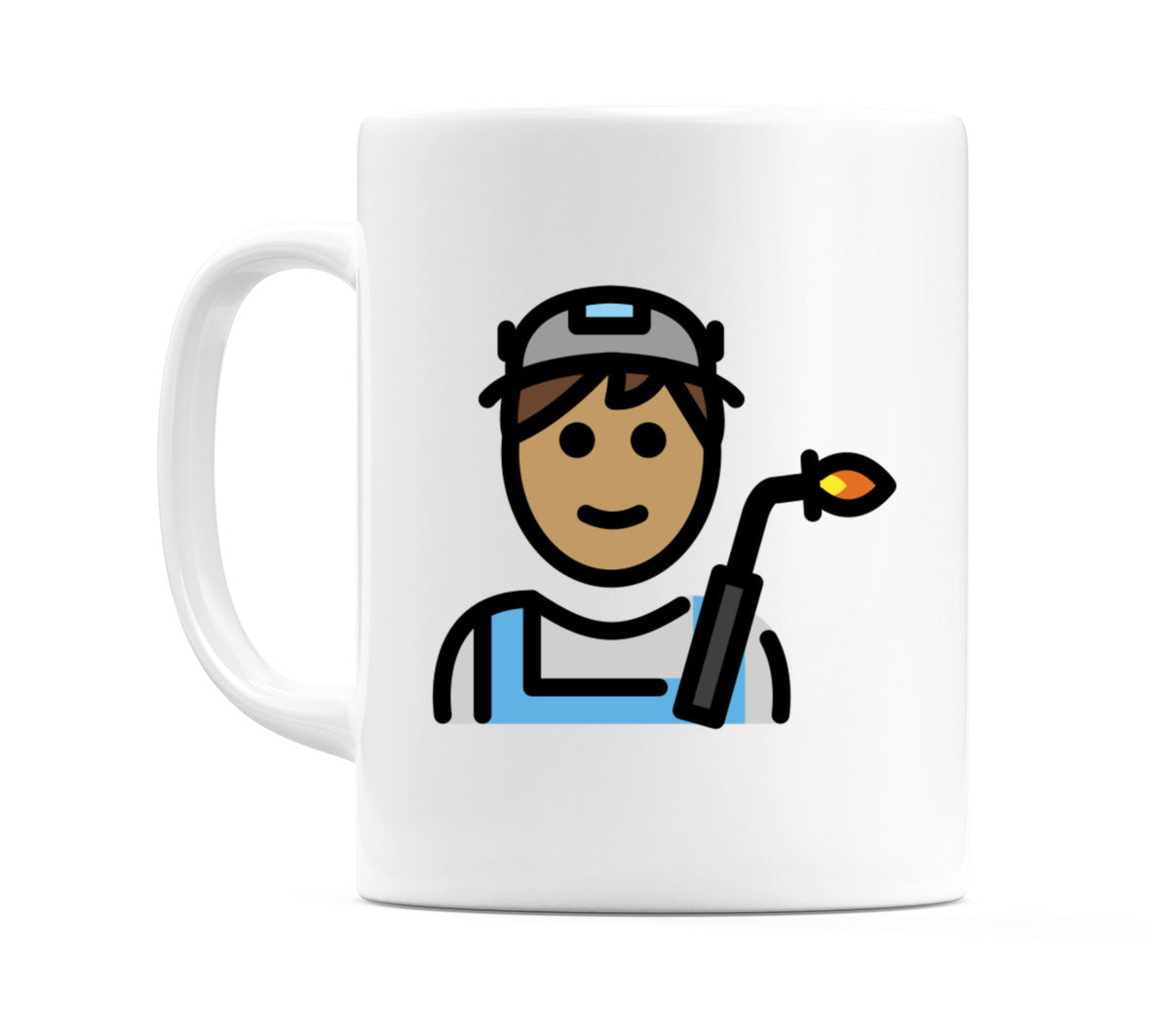Male Factory Worker: Medium Skin Tone Emoji Mug