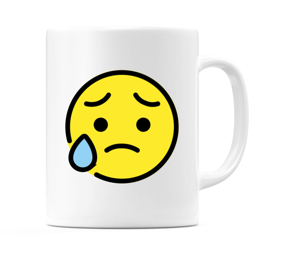 Sad But Relieved Face Emoji Mug