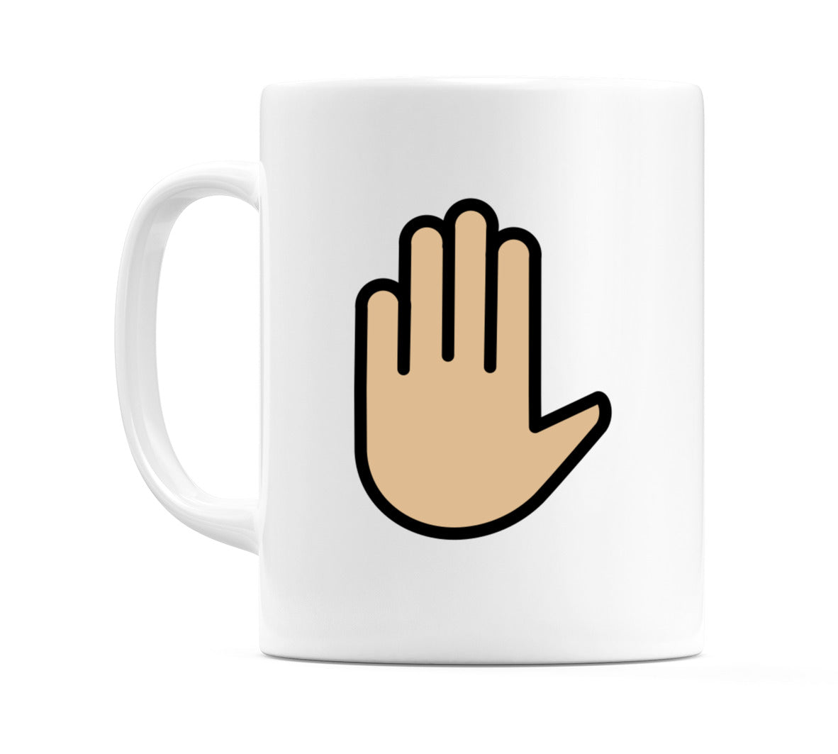 Raised Hand: Medium-Light Skin Tone Emoji Mug