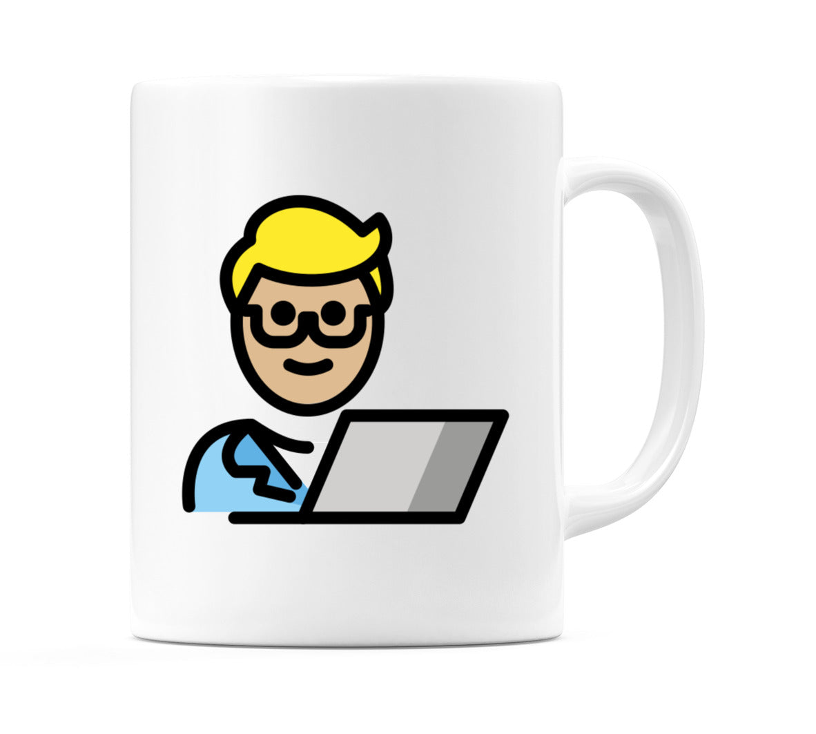 Male Technologist: Medium-Light Skin Tone Emoji Mug