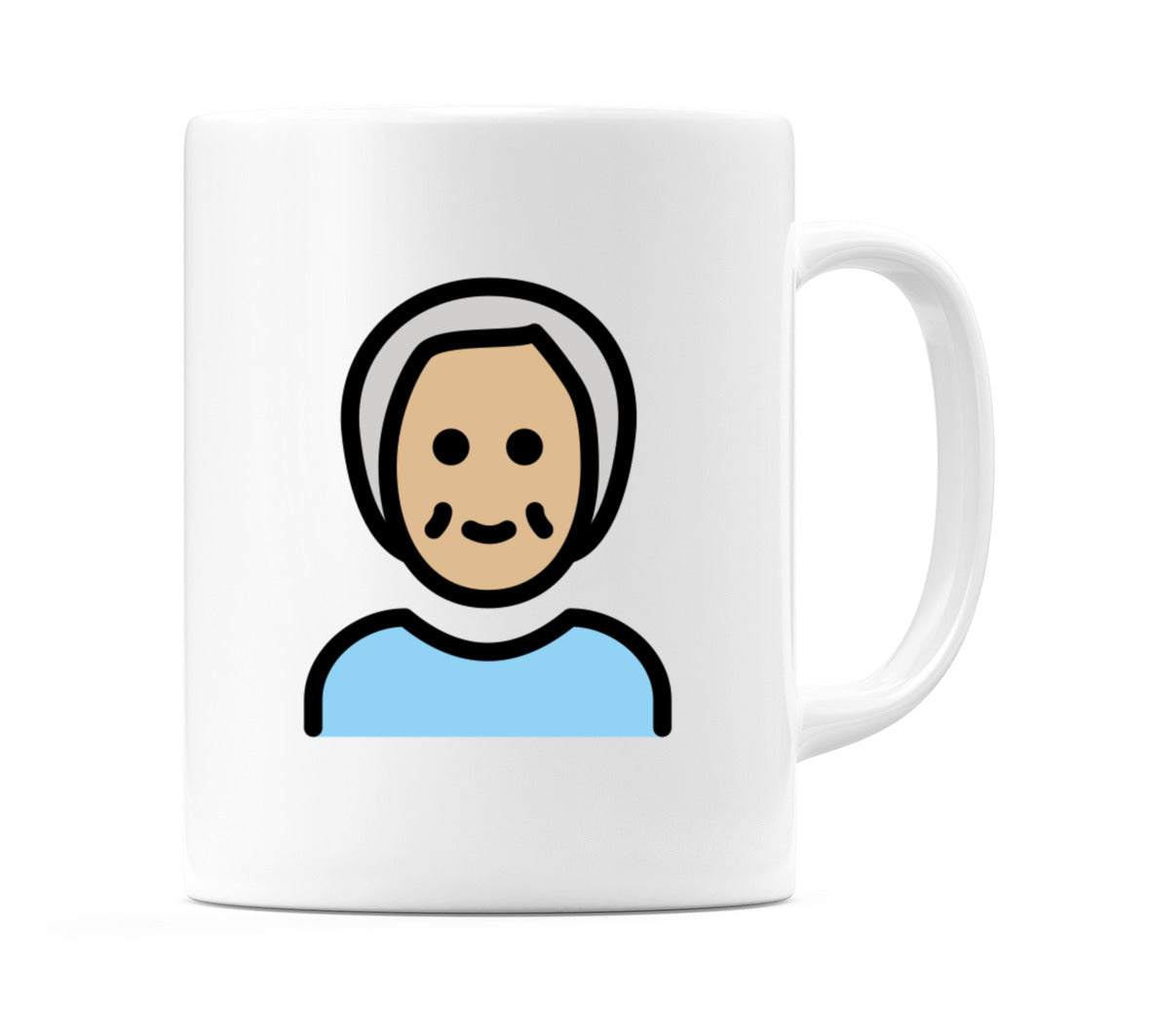 Older Person: Medium-Light Skin Tone Emoji Mug