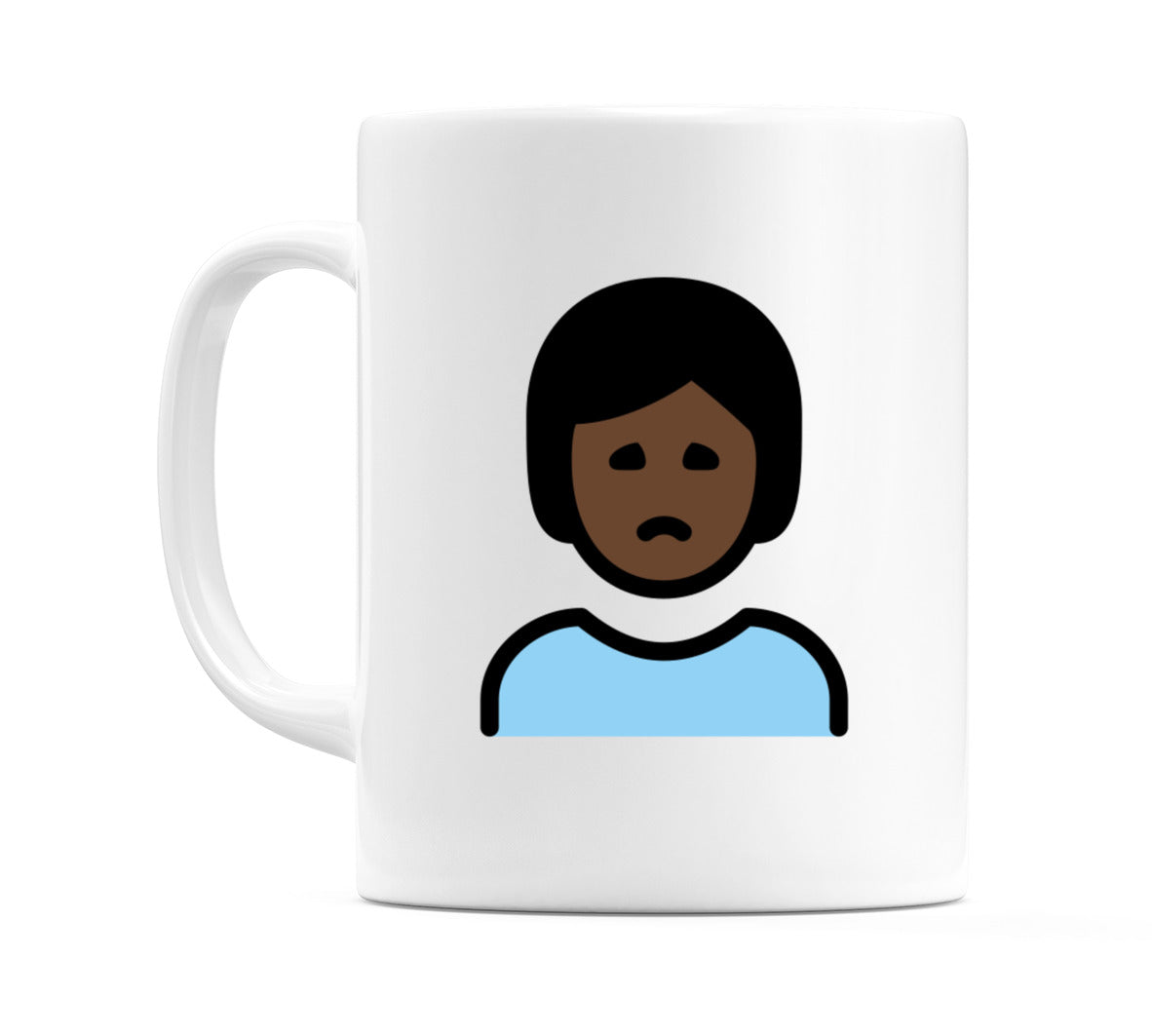 Person Frowning: Dark Skin Tone Emoji Mug