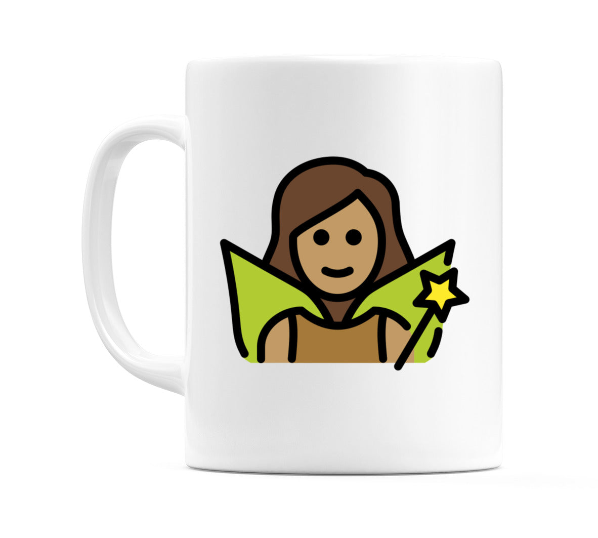 Female Fairy: Medium Skin Tone Emoji Mug