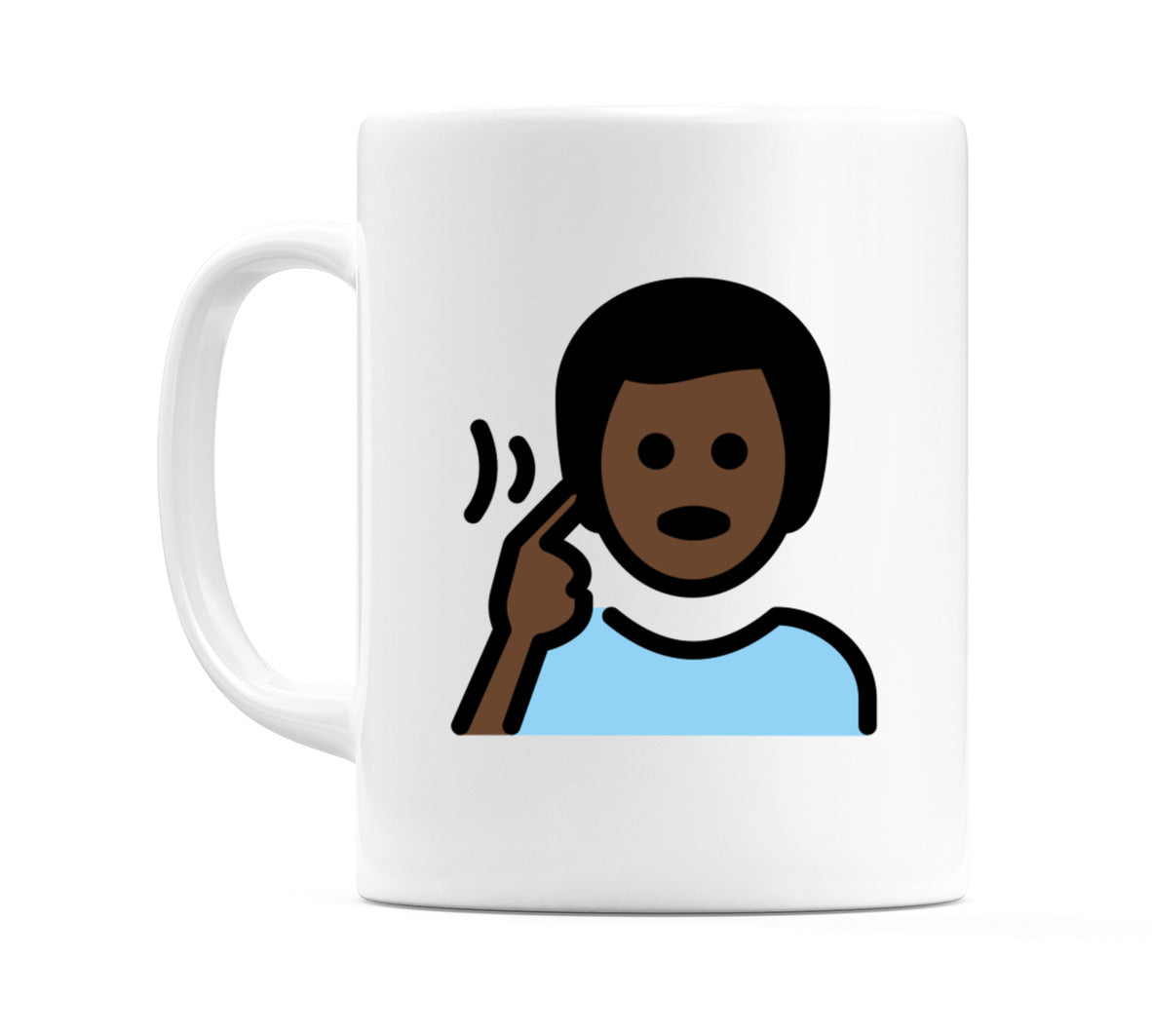 Deaf Male: Dark Skin Tone Emoji Mug