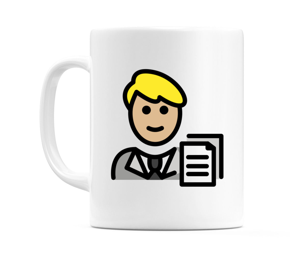 Male Office Worker: Medium-Light Skin Tone Emoji Mug