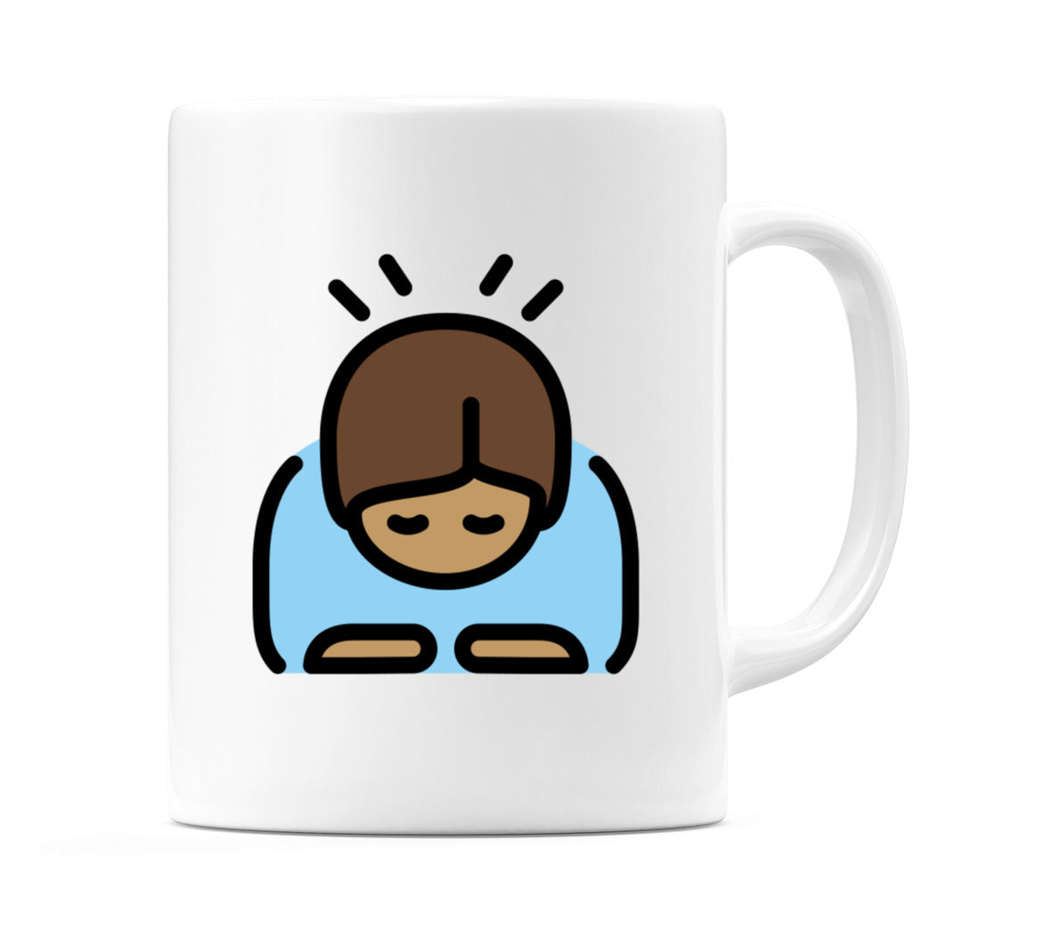 Person Bowing: Medium Skin Tone Emoji Mug