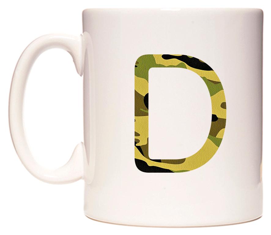Letter D in Camo Style Mug
