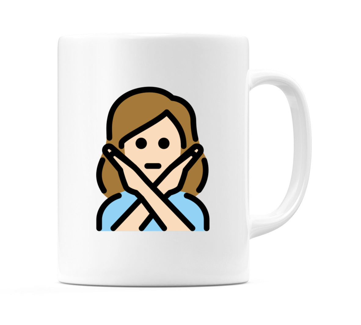 Female Gesturing No: Light Skin Tone Emoji Mug