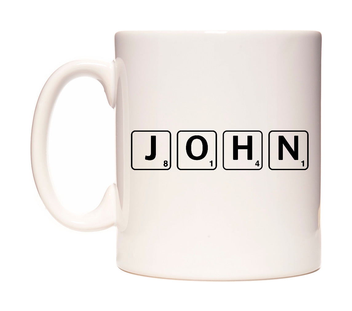 John - Scrabble Themed Mug