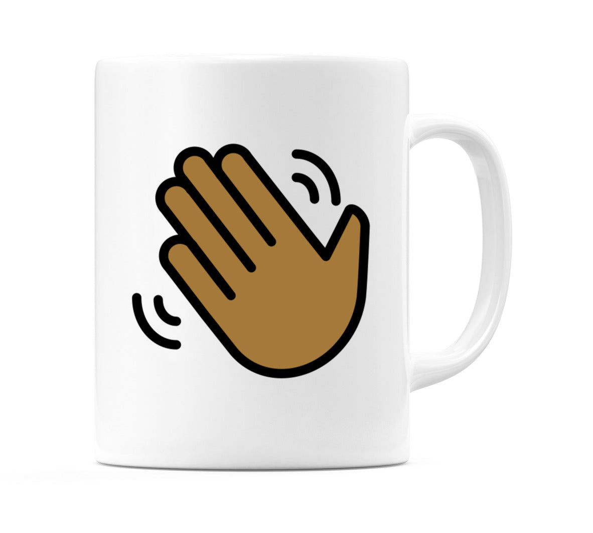 Waving Hand: Medium-Dark Skin Tone Emoji Mug