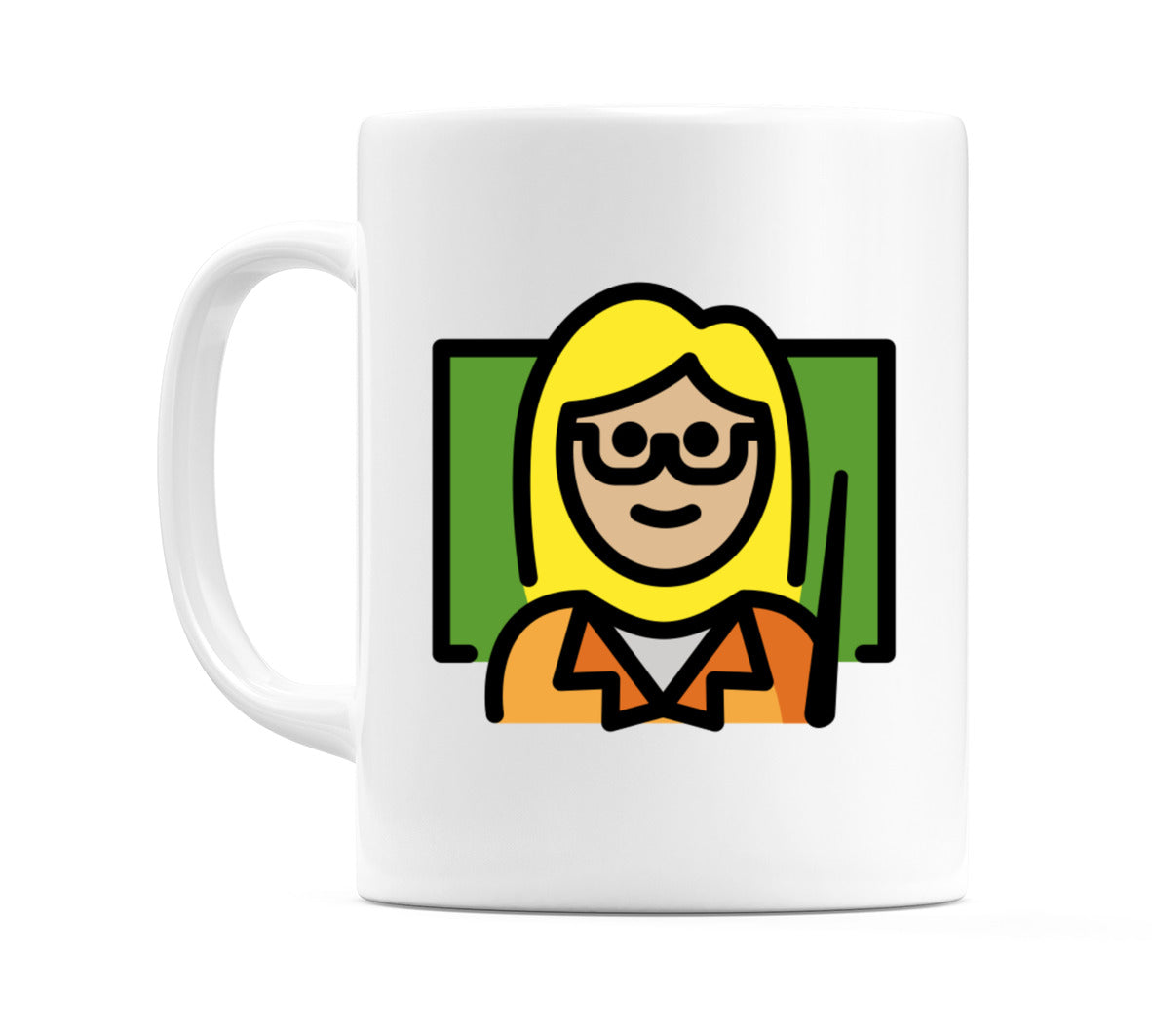 Female Teacher: Medium-Light Skin Tone Emoji Mug
