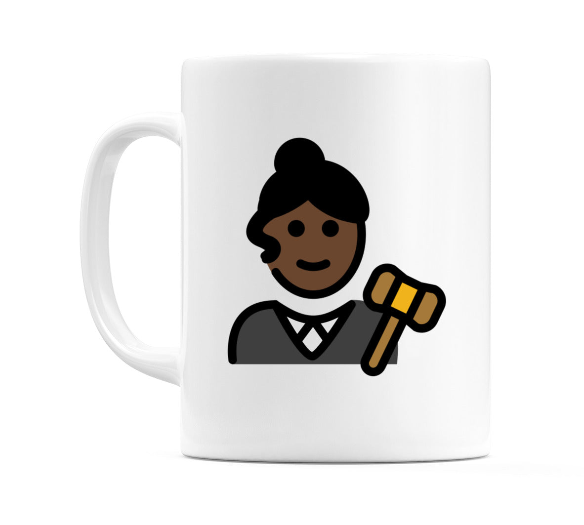 Female Judge: Dark Skin Tone Emoji Mug