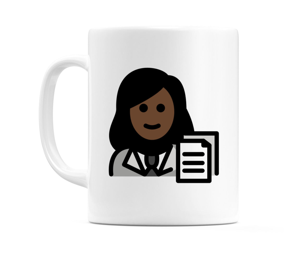 Female Office Worker: Dark Skin Tone Emoji Mug