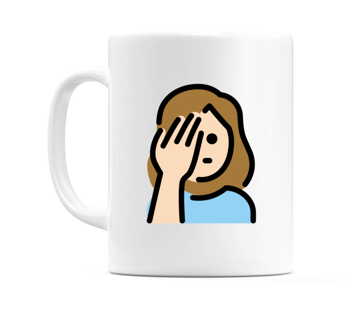Female Facepalming: Light Skin Tone Emoji Mug